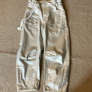 Free people metallic jeans 24